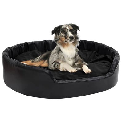 vidaXL Hundebett Schwarz 99x89x21 cm Plüsch und Kunstleder