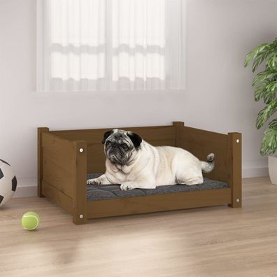 vidaXL Hundebett Honigbraun 65,5x50,5x28 cm Massivholz Kiefer