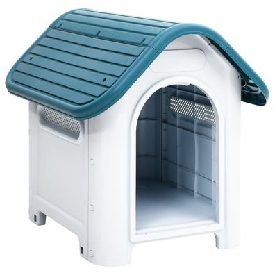 vidaXL Hundehütte Blau 59x75x66 cm Polypropylen