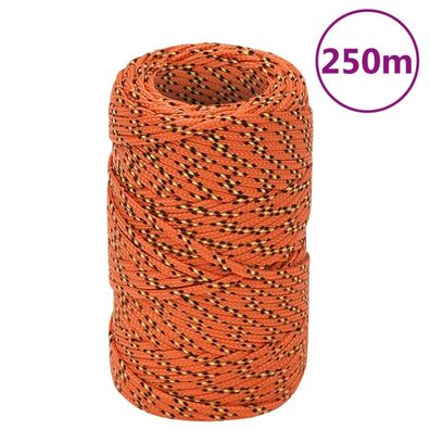 vidaXL Bootsseil Orange 2 mm 250 m Polypropylen