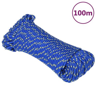 vidaXL Bootsseil Blau 3 mm 100 m Polypropylen