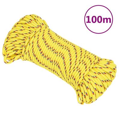 vidaXL Bootsseil Gelb 4 mm 100 m Polypropylen