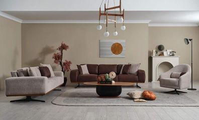 Luxus Sofagarnitur 4 + 3 + 1 Sitzer Modern Möbel Couch Wohnzimmer Sofa Set