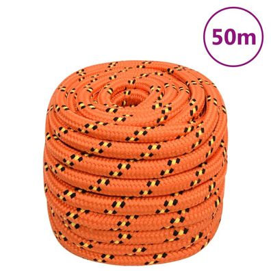 vidaXL Bootsseil Orange 20 mm 50 m Polypropylen