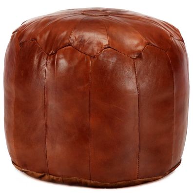 vidaXL Pouf Hellbraun 40 x 35 cm Echtes Ziegenleder