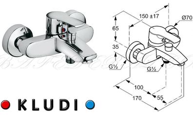 Kludi 386830581 Maris Einhebel Wasserhahn Brause Dusch batterie Wannenarmatur