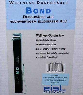 Eisl Bond Schwall Wellness Duschsäule Duschpaneel 48xMultijet Massagen düsen SCH