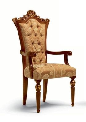 Luxus Esszimmerstuhl Stuhl Esszimmer Sessel Sitzer Stühle Holz Braun Barock Sitz