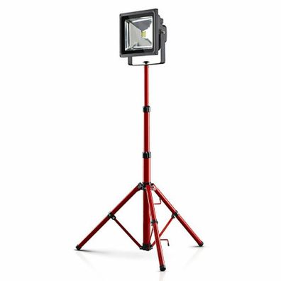 Rowi Stativ Strahler 50 W Alu Pro Chip LED Fluter inkl. Ständer 65-155cm Rot Sch