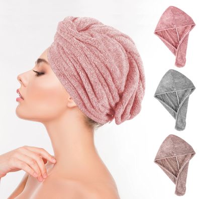 Haarturban Handtuch Haare Haarhandtuch Turban Haartrockentuch saugstark 25x65cm