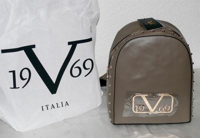 Versace VI20AI0025 Zainetto 19.69 Italia Damen Design Rucksack Tasche Braun Gold