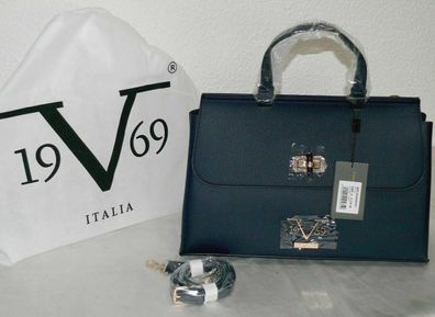 Versace VI20AI0022 Patta 19 V 69 Italia Design Damen Schulter Tasche Navy Gold