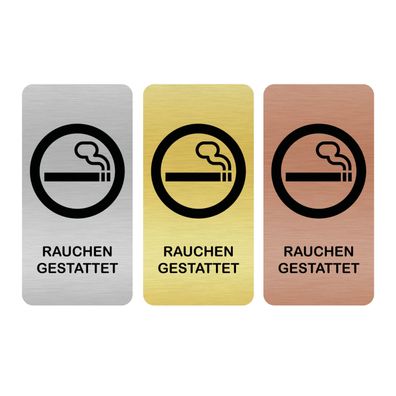 Türschild Rauchen 1 hoch für Badezimmer, WC, selbstklebend [TSLAS1 1003A 41064]