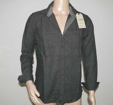 Jack & Jones 12122999JJV Corey Worker Hemd Shirt Langarm Slim M Kariert Darkgrey