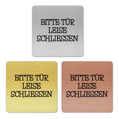 Türschild TÜR SCHLIEßEN 3 quad. für Badezimmer, WC, selbstklebend [TSLAS1 1012H 41089