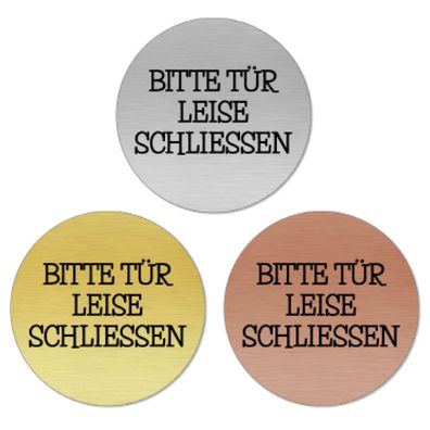 Türschild TÜR SCHLIEßEN 3 rund für Badezimmer, WC, selbstklebend [TSLAS1 1012G 41086]