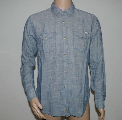 Jack & Jones 12125004 JJV Bray Western Herren Hemd Shirt Langarm Slim Fit L Blau