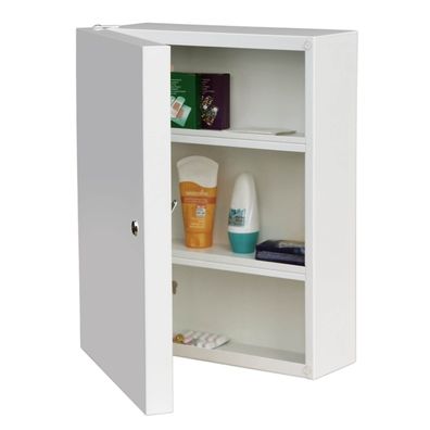 banjado® XXL Medizinschrank abschließbar weiß Apothekerschrank mit 3 Schlüsseln