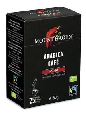 MOUNT HAGEN 6x Mount Hagen Bio Fairtrade Instant Kaffee Stick 25x2g