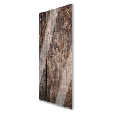 banjado® Garderobe groß Glas 7 Haken Motiv Altes Holz