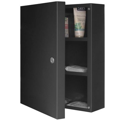 banjado® XXL Medizinschrank abschließbar anthrazit Apothekerschrank 3 Schlüssel