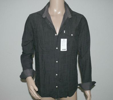 Jack & Jones 12150758 JCO Drop Worker Herren Hemd Shirt Langarm Slim Asphalt L