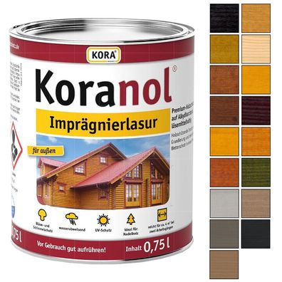 KORA Koranol Imprägnierlasur 0.75 LTR Imprägnierung Grundierung Holzschutzlasur