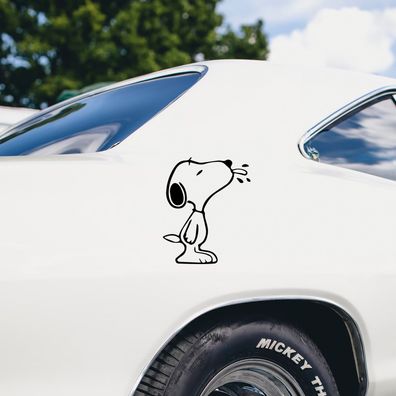 Auto Aufkleber "Snoopy streckt Zunge raus" Peanuts Sticker Woodstock #0178