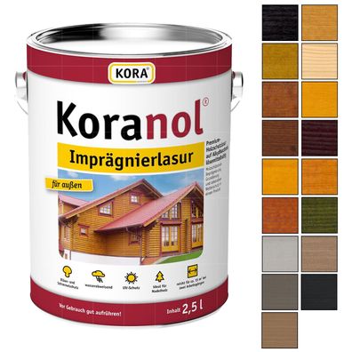 KORA Koranol Imprägnierlasur 2.5 LTR Imprägnierung Grundierung Holzschutzlasur