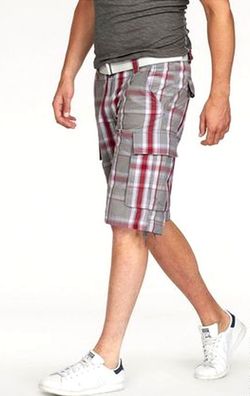 John Devin Jd Karo Bermuda Short Gürtel Regular Fit Gerades Bein Cargo Shorts