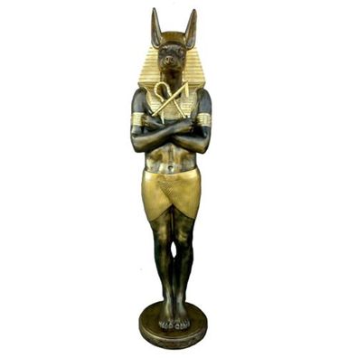 Ägyptische Figur Schakal Anubis aus Kunststoff, Groß god of death, Höhe 181 cm