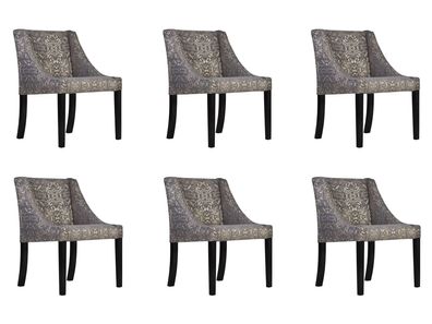 6x Stühle Stuhl Polster Design Lounge Club Sitz Lehn Garnitur Sessel CHANL Neu