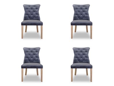 4x Stühle Stuhl Polster Design Chesterfield Garnitur Sessel Komplett Set Ashley