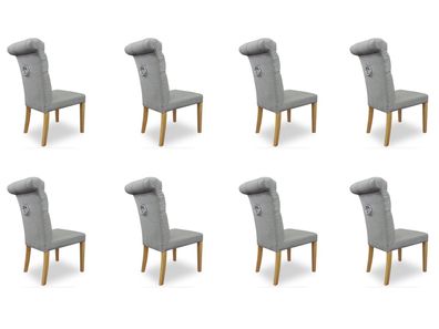 8x Stühle Stuhl Polster Design Lounge Club Sitz Lehn Garnitur Sessel Antoin Neu