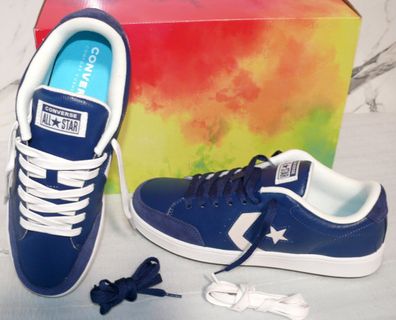 Converse 161612C ONE STAR COURT OX Echt Leder Schuhe Sneaker 42 Navy Weiß