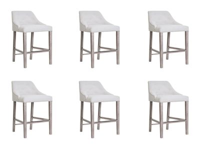 6x Bar Hocker Barhocker Tresen Stuhl Set Stühle Polste Chesterfield Design Stil