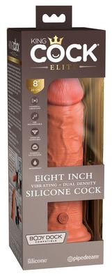 King Cock Elite - 8'' - Vibrating + Dual Density Silicone Cock - (div. Farben)