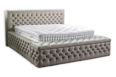 Chesterfield Doppel Hotel Betten Schlaf Zimmer Leder Modern Bett Polster Design