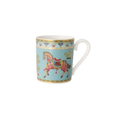Villeroy & Boch Samarkand Aquamarin Becher mit Henkel Premium Bone Porcelain bunt