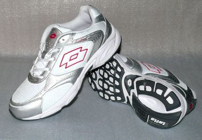 Lotto Lisbona 2W M6315 Leder Herren Schuhe Freizeit Sneaker 42 US10 Weis Silber