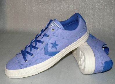 Converse 159811C STAR PLAYER OX Canvas Leder Schuhe Sneaker Boots 45 Blau Crem