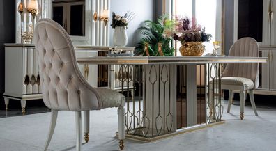 Esszimmer Set Weiß Esstisch Schön 4x Stühle Modern Elegantes Design Neu 5tlg