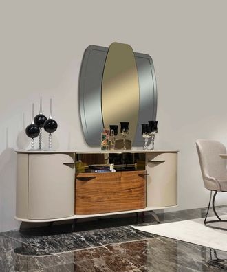 Sideboard Spiegel Wohnzimmer Designer Luxus Kommoden Modern Weiß Neu