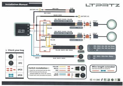 Kabelbaum für zwei Zusatzscheinwerfer mit 4 Pin DT Stecker - NUR Passend für Schei