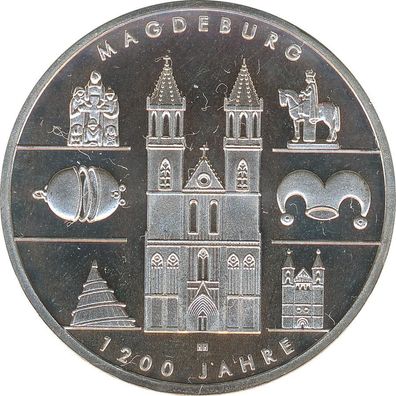 BRD 10 Euro 2005 A 1200 Jahre Magdeburg Silber*