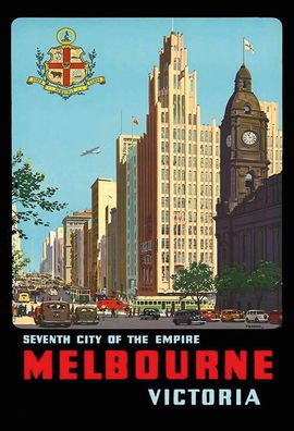 Blechschild 20x30 cm: Melbourne Australia - Down under City of the Empire