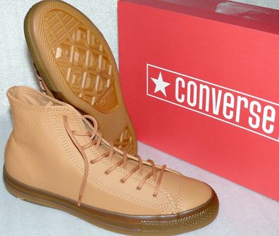 Converse 156479C CTAS Hi Echt Leder Schuhe Sneaker Boots 42 Biscuit Gum Egret