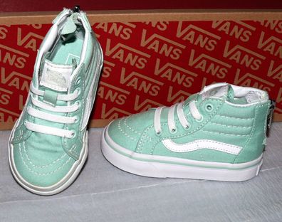 Vans SK8 HI ZIP T'S SLIP-ON Canvas Kinder Schuhe Sneaker Gr 21 Gossamer Green WH