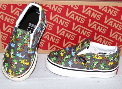 Vans Classic SLIP-ON Canvas Kinder Schuhe Sneaker EU 21 Nintendo Yoshi Pewter