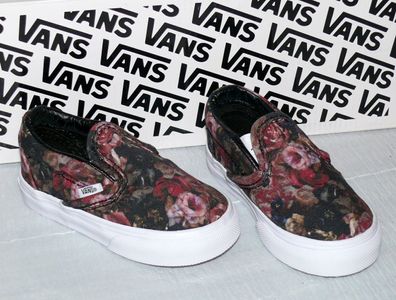 Vans Classic SLIP-ON T'S Canvas Kinder Schuhe Sneaker EU 21 Moody Floral BLK WHT